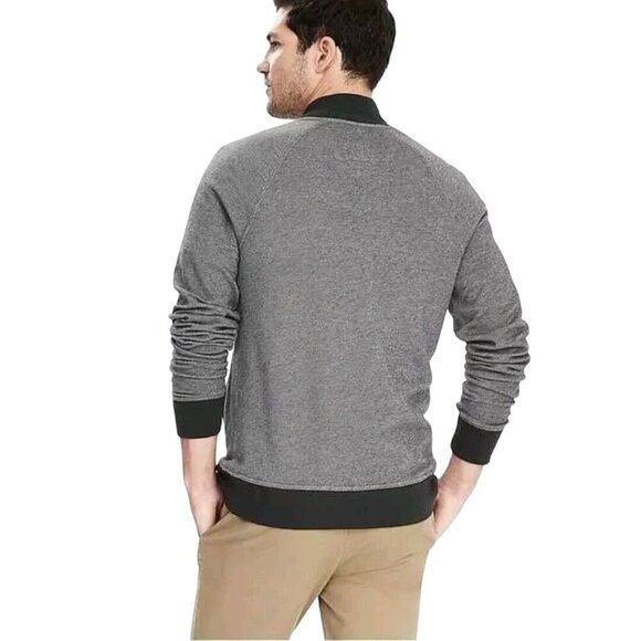 Banana Republic Two Tone Pique BirdsEye Baseball Jacket Snap Closure Size L - Picture 4 of 10